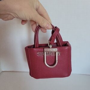 Steve Madden Mini Charm Bag Stachel Red Vegan Leather Women's Woman's
